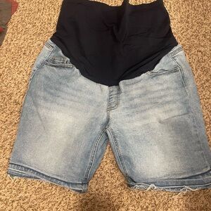 Time and Tru Maternity Light Blue Shorts